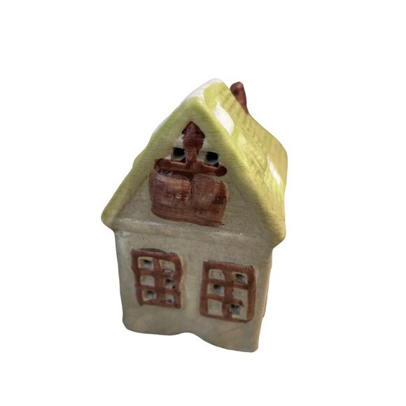 Miniature Christmas Holiday Village 2 Story House Ceramic Primitive - Picture 4 of 4